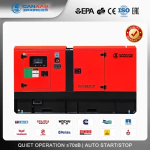 Cummins-powered diesel generator set with sound-attenuated enclosure